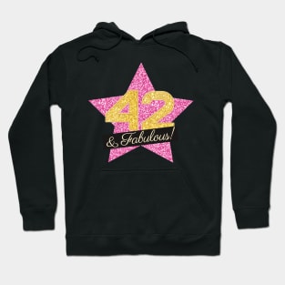 42nd Birthday Gifts Women Fabulous - Pink Gold Hoodie